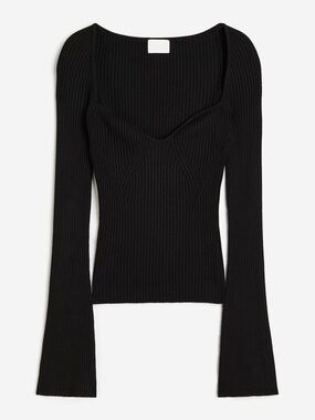 NWT H&M Black Rib-Knit Sweater